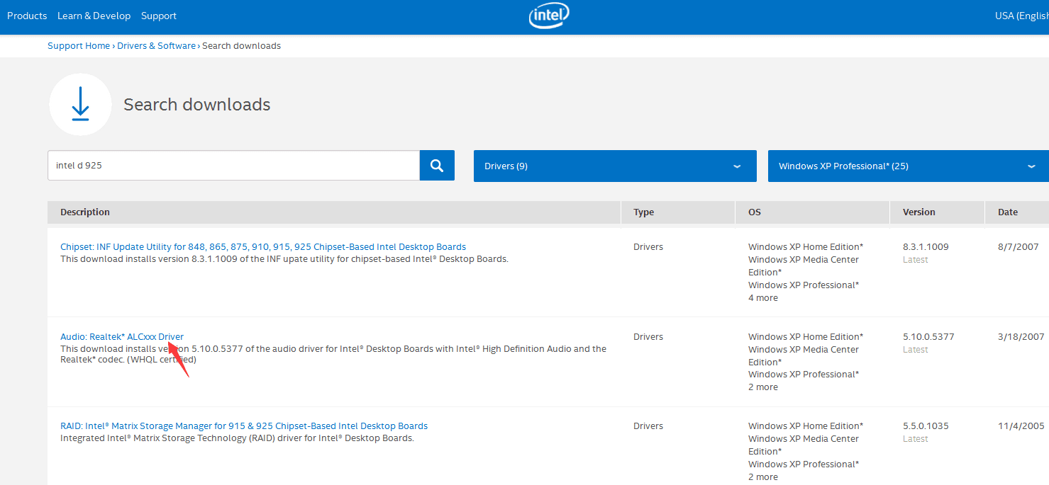 driver audio intel windows 10